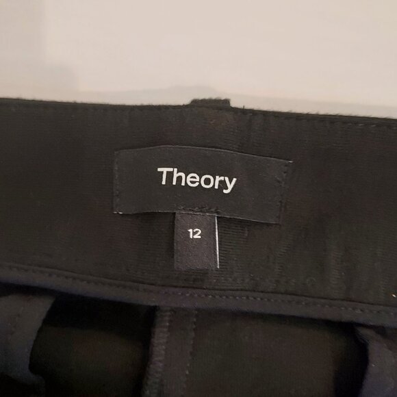 Theory High Waisted Wide Leg Black Pants Size 12 - Picture 7 of 14
